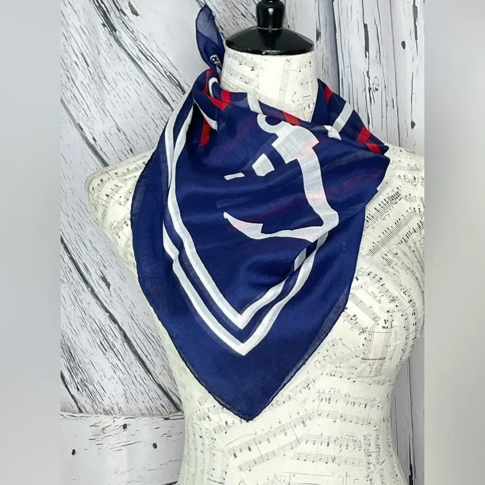 Vintage Kreier Scarf With Anchor Nautical Pattern